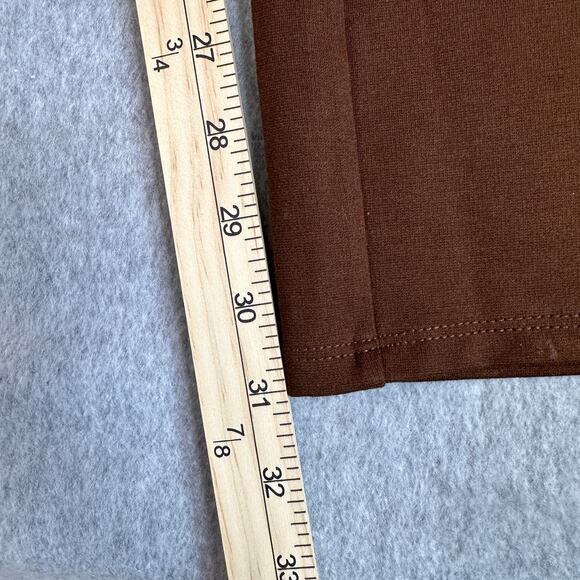 Ava & Viv Pull On Stretch Pant WMNS 3X Plus Brown High Rise Split Ankle Wide Leg - Picture 12 of 13